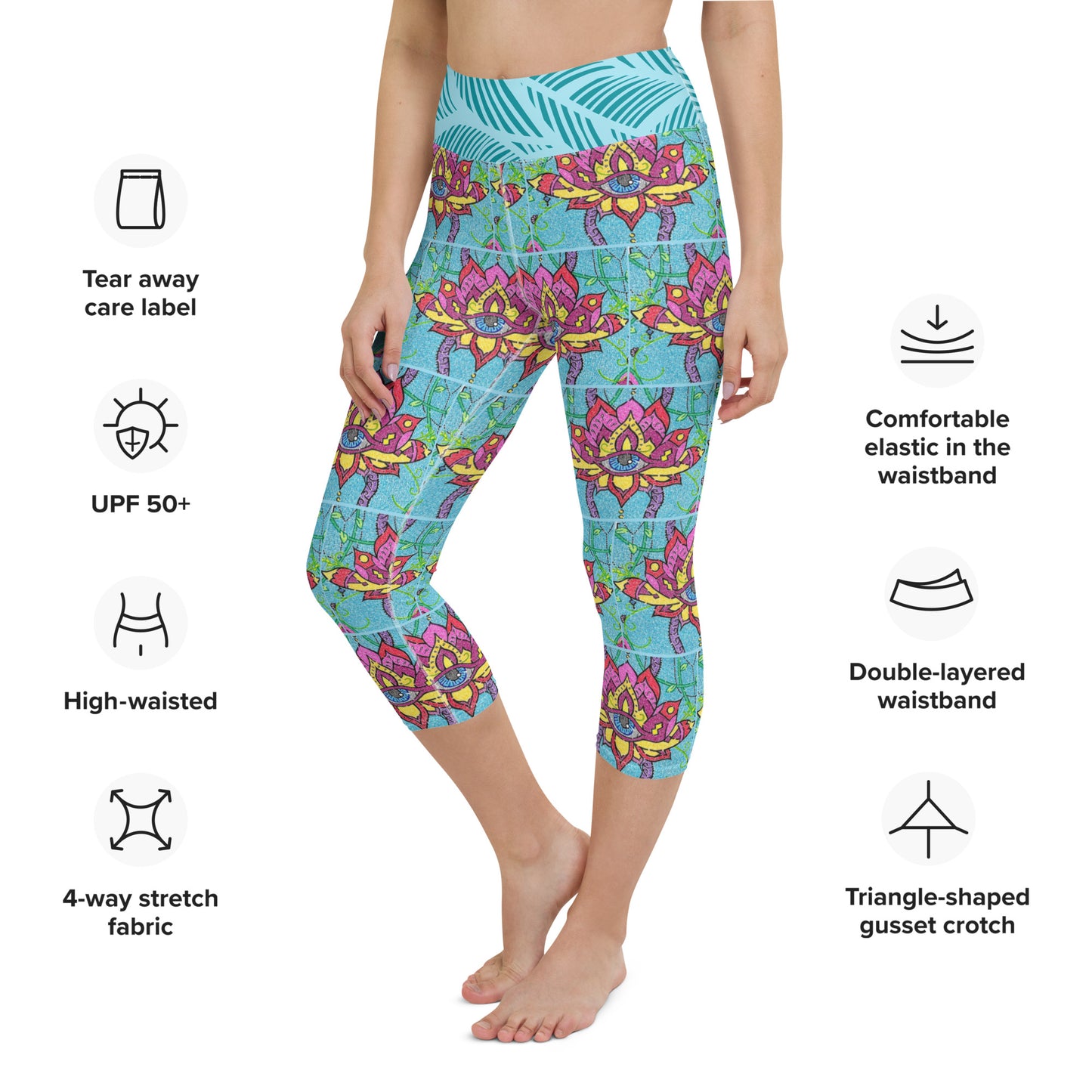 Mandala Maze Yoga Capri Leggings