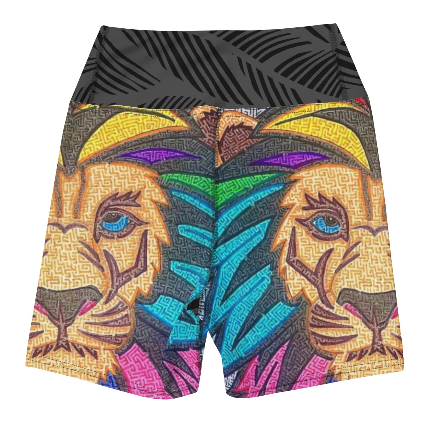 Lion Maze Yoga Shorts