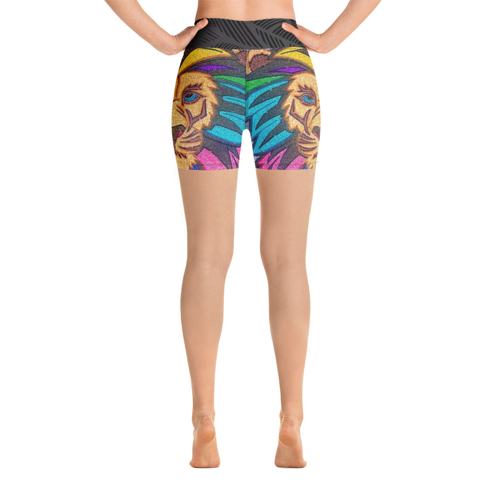 Lion Maze Yoga Shorts