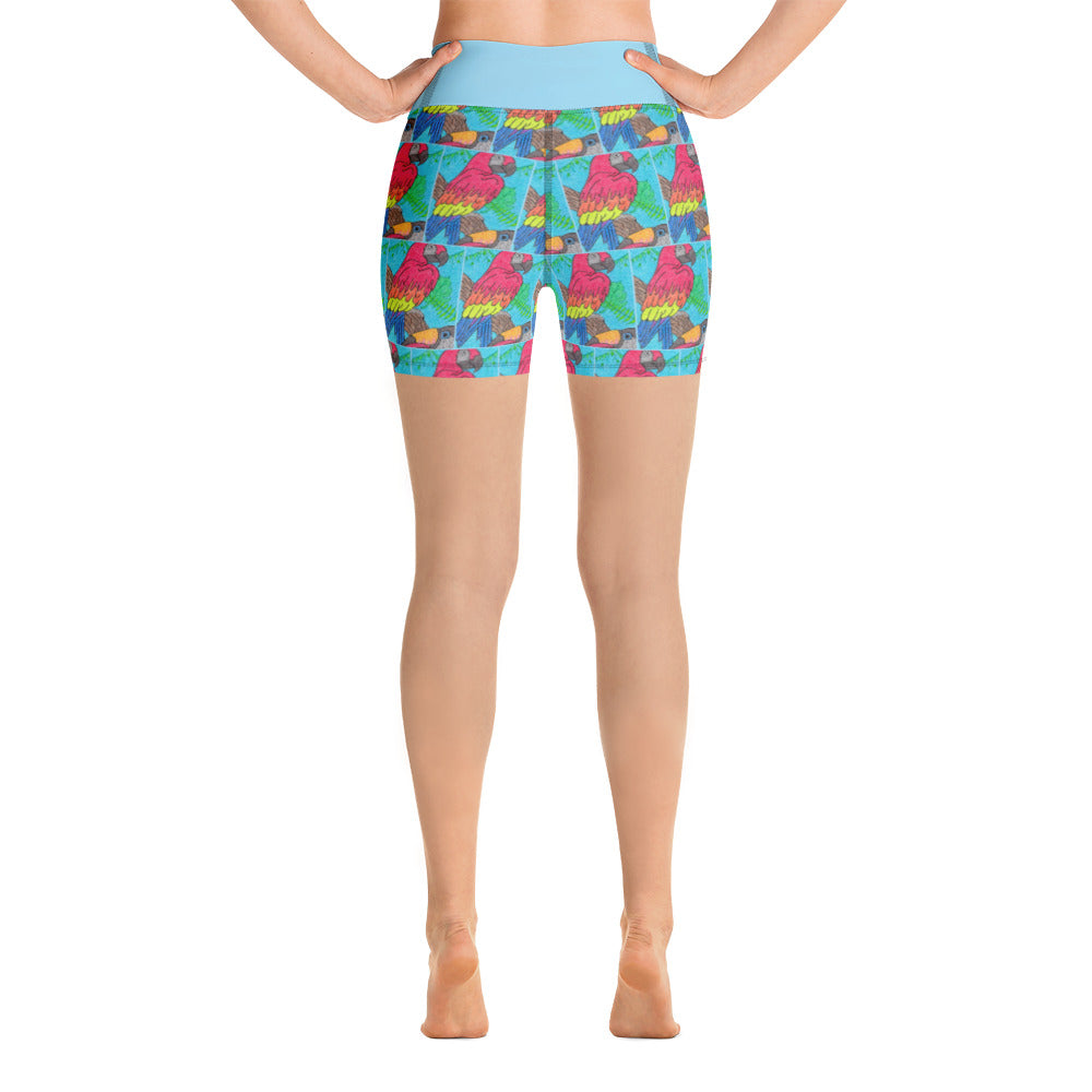 Parrot Maze Yoga Shorts