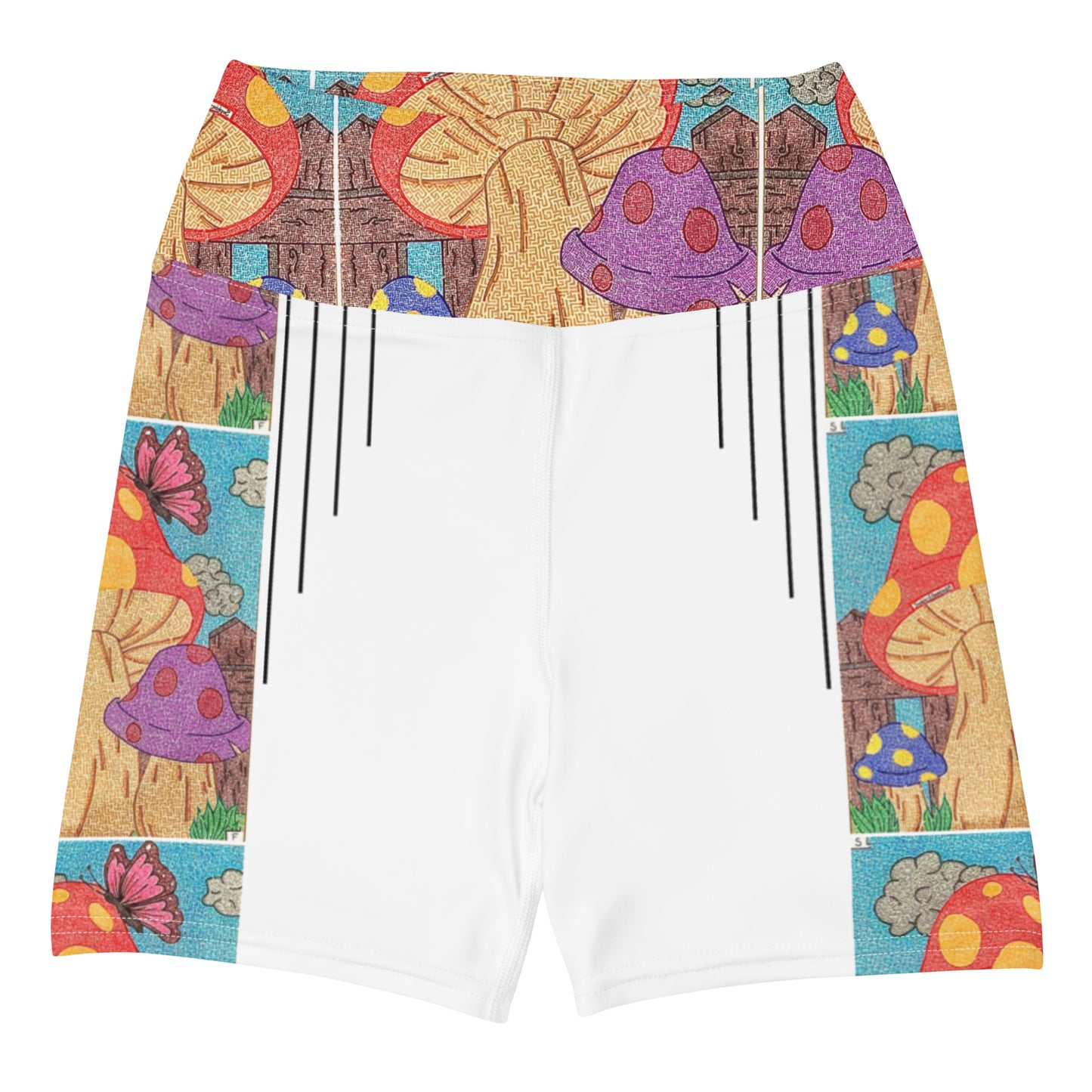 Mushrooms Maze Yoga Shorts