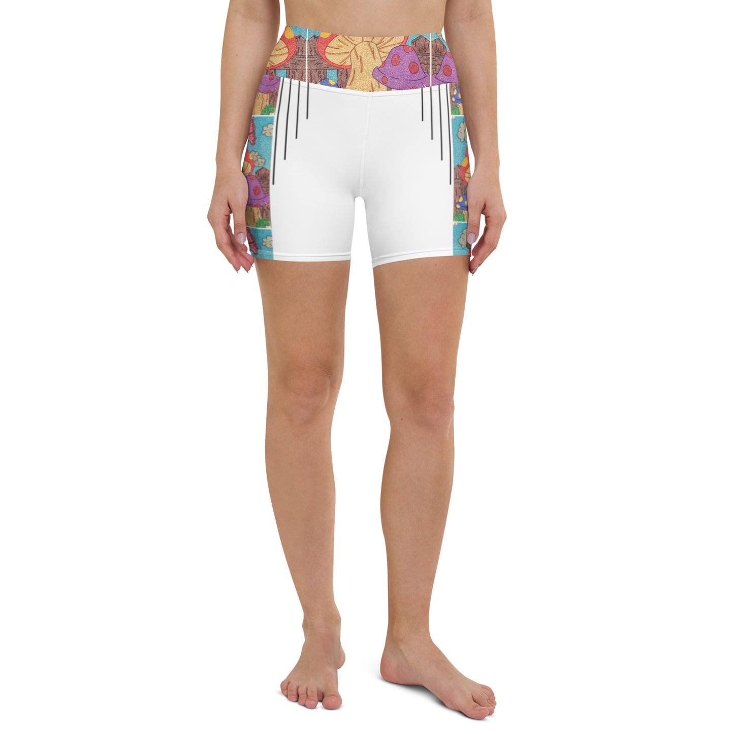 Mushrooms Maze Yoga Shorts