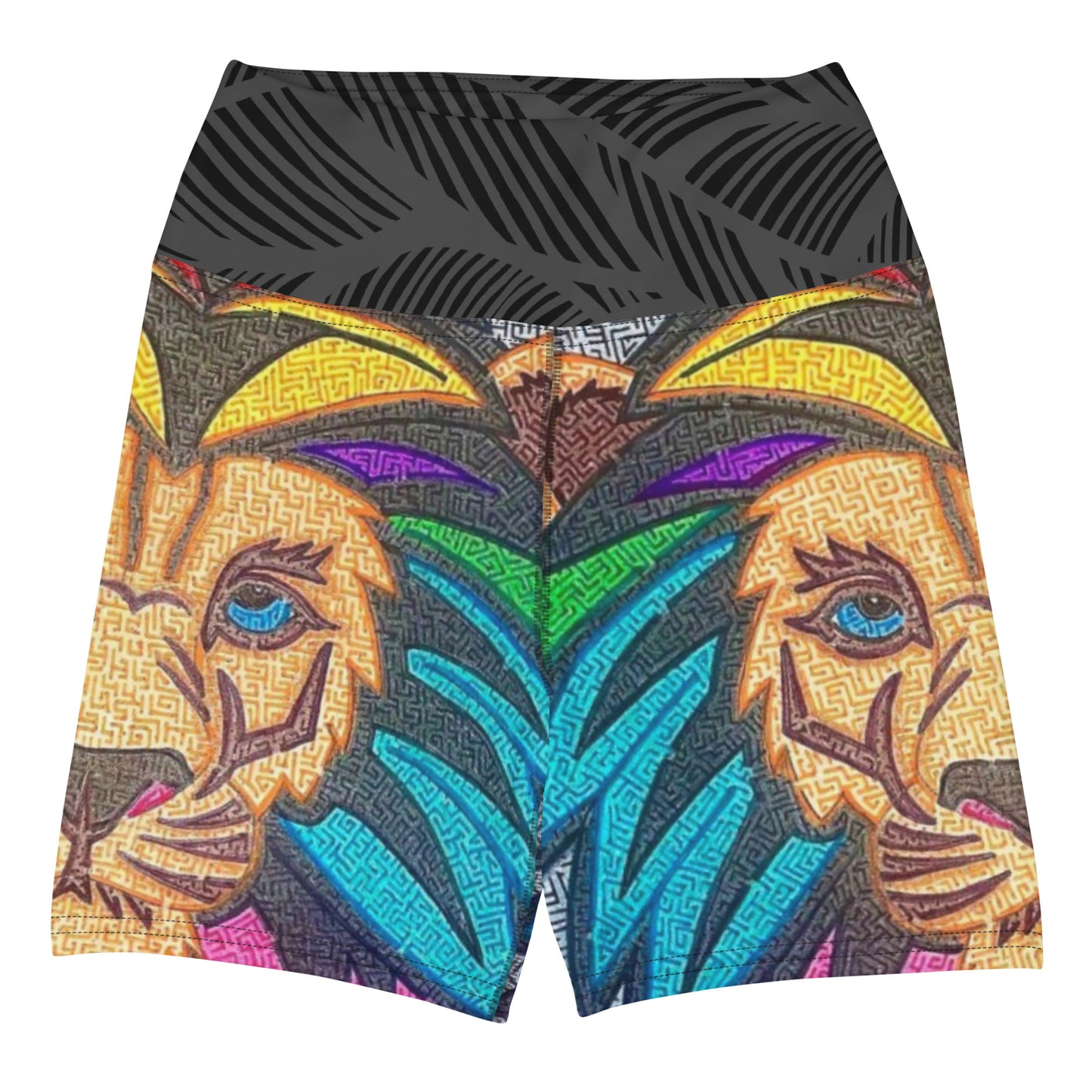 Lion Maze Yoga Shorts