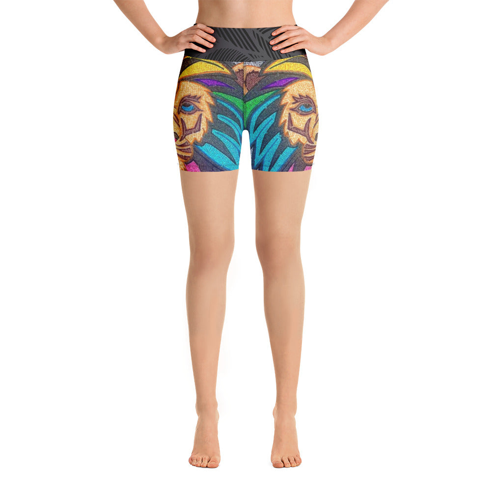 Lion Maze Yoga Shorts