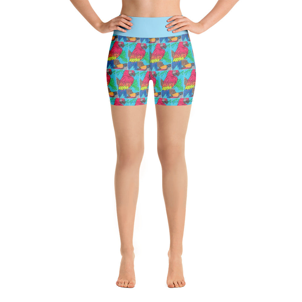 Parrot Maze Yoga Shorts