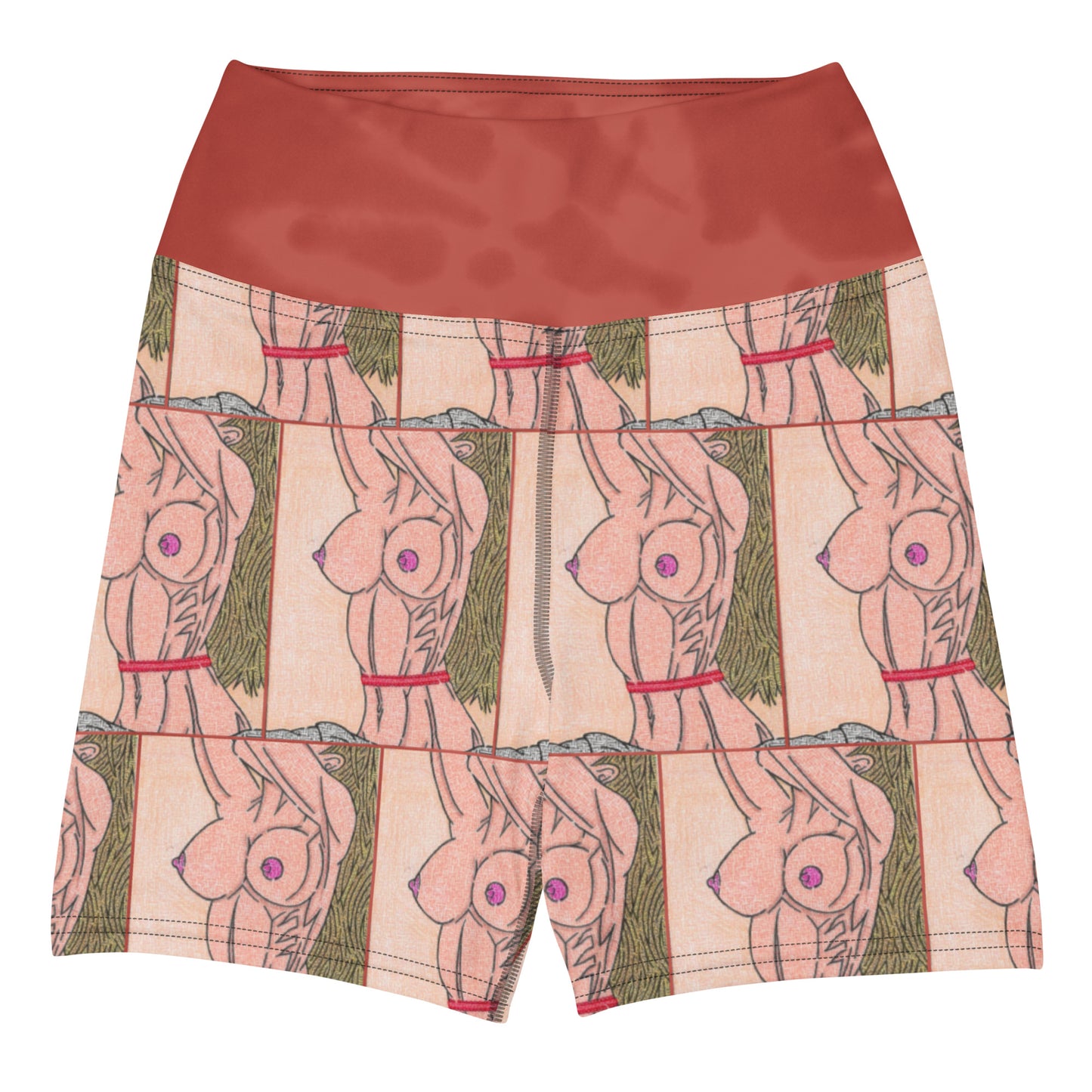 Breasts Maze Yoga Shorts