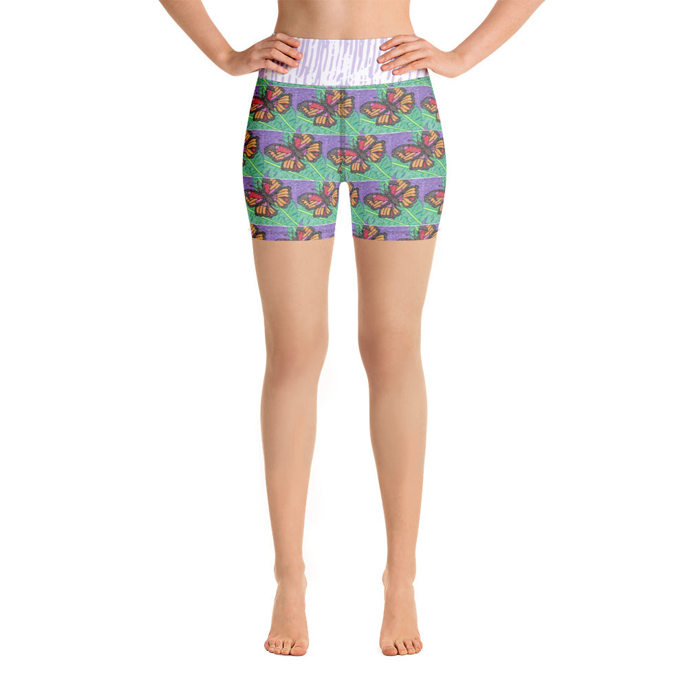 Butterfly Maze Yoga Shorts