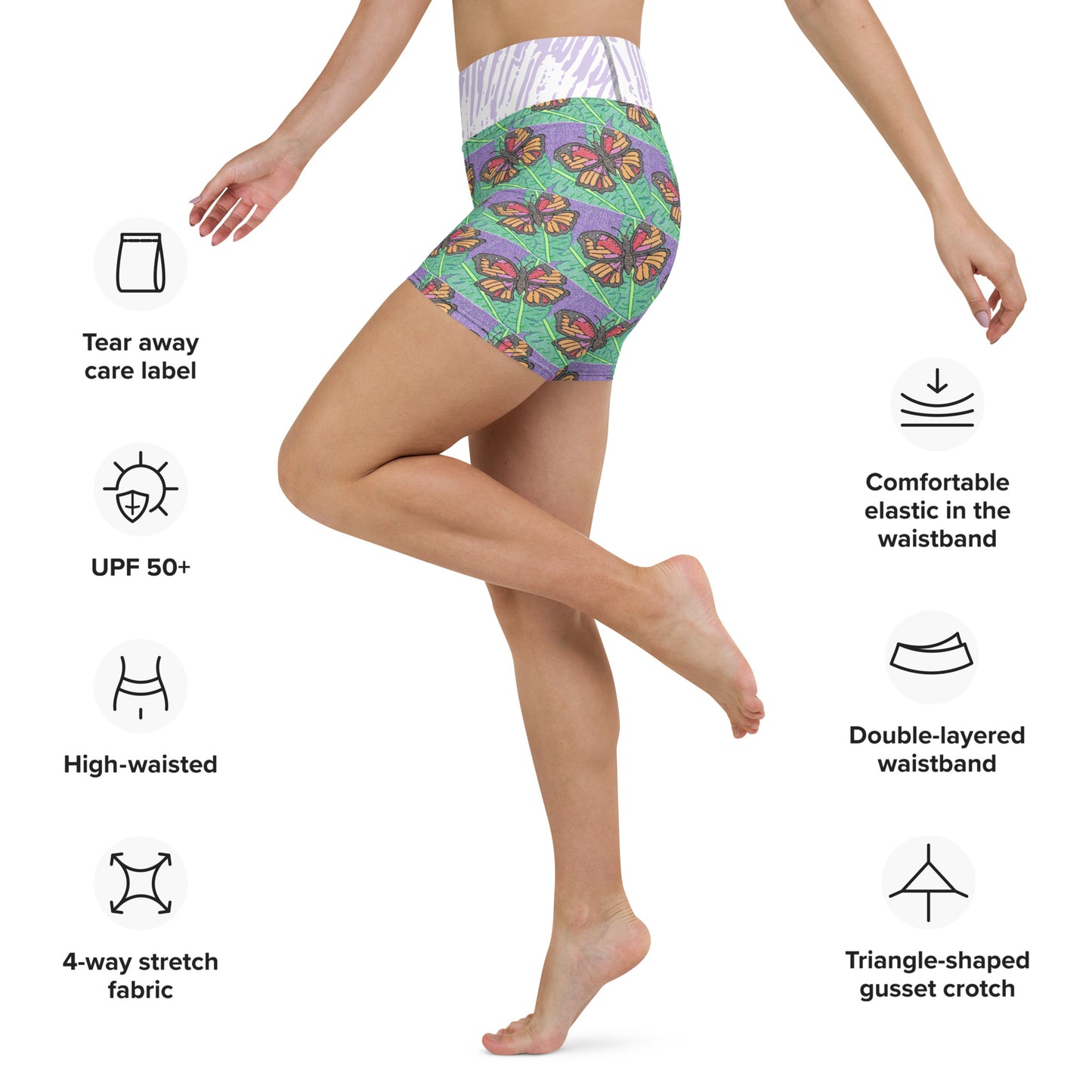 Butterfly Maze Yoga Shorts