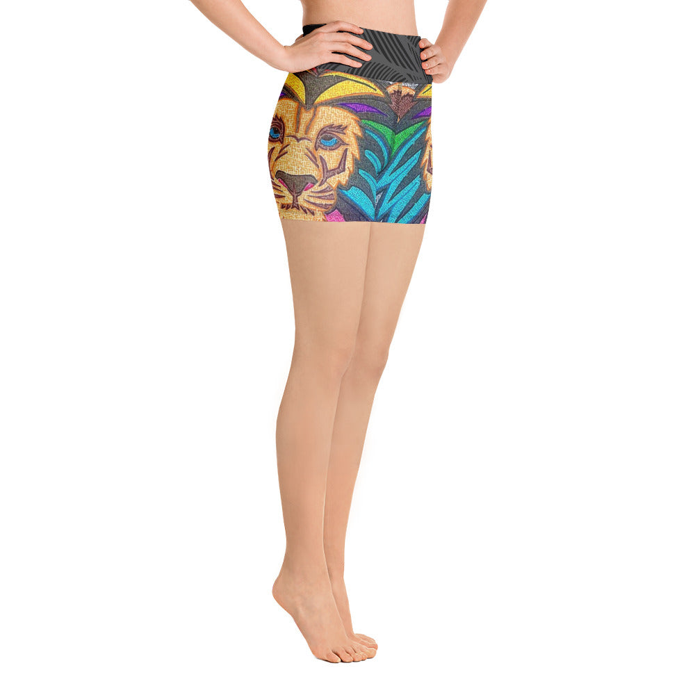 Lion Maze Yoga Shorts