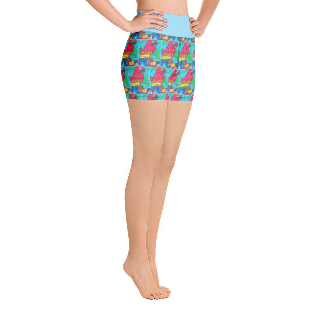 Parrot Maze Yoga Shorts