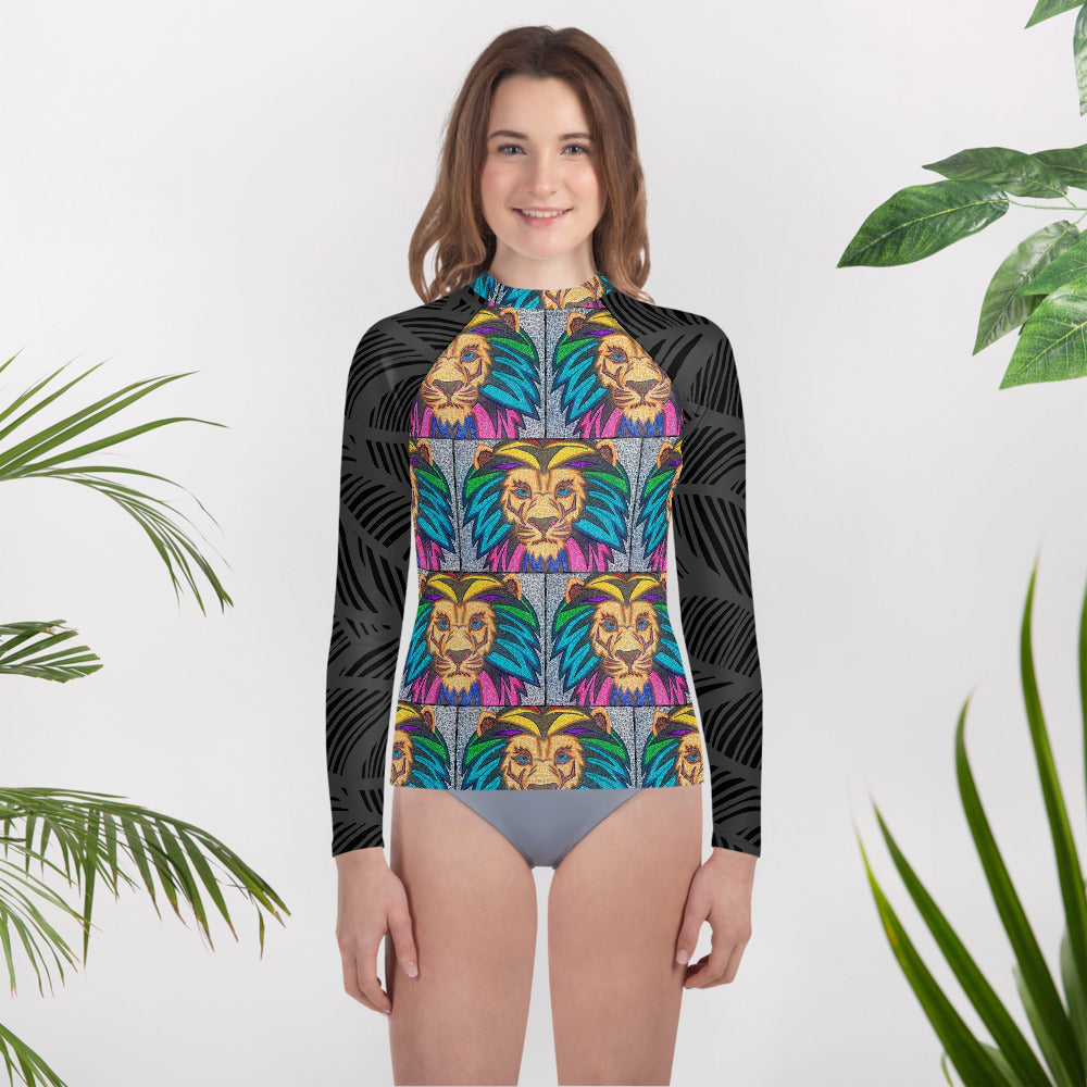 Lion Maze Youth Rash Guard