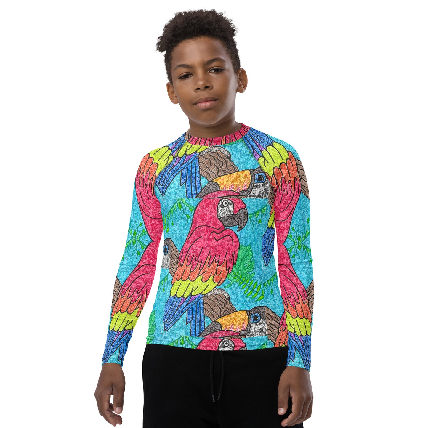 Parrot Maze Youth Rash Guard