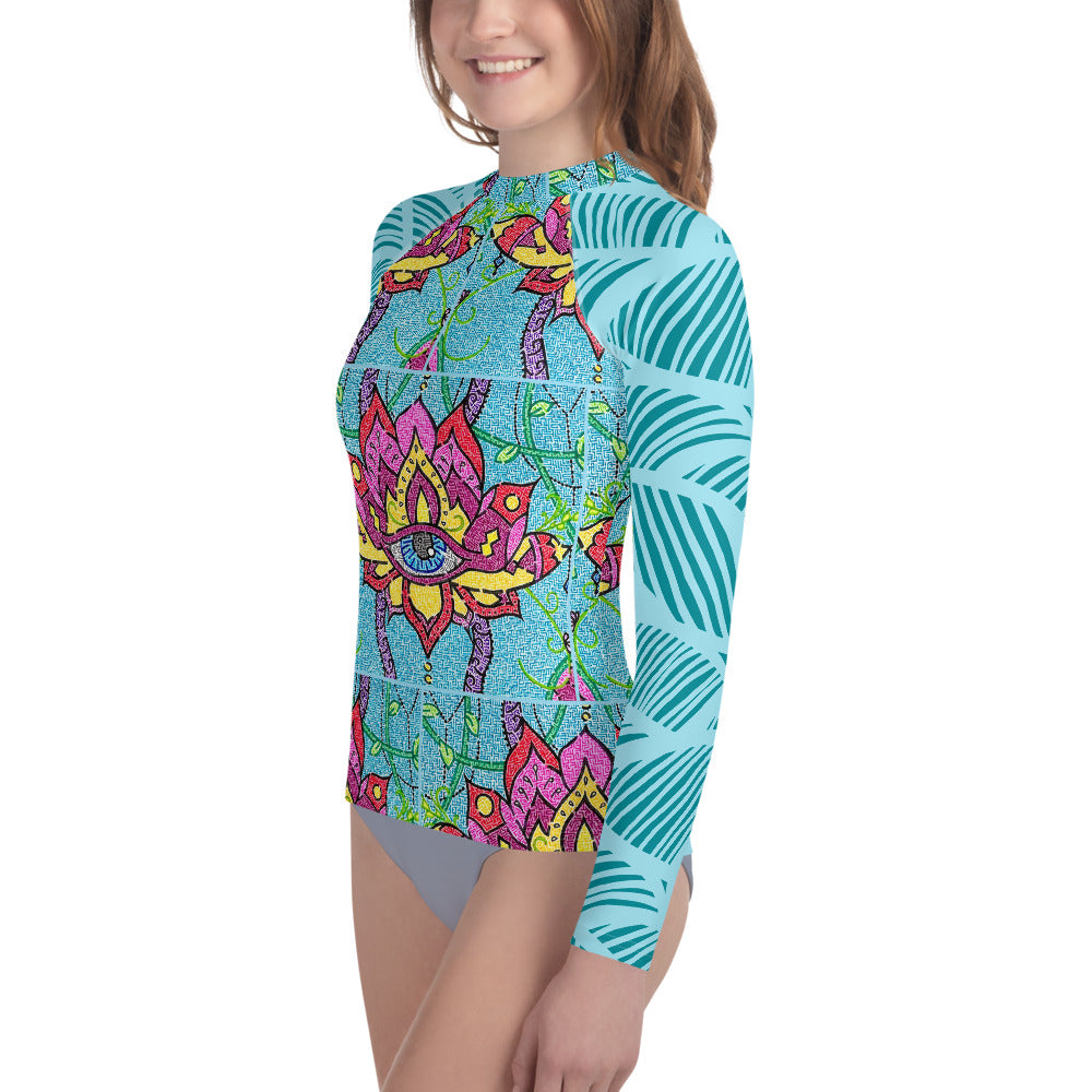 Mandala Maze Youth Rash Guard