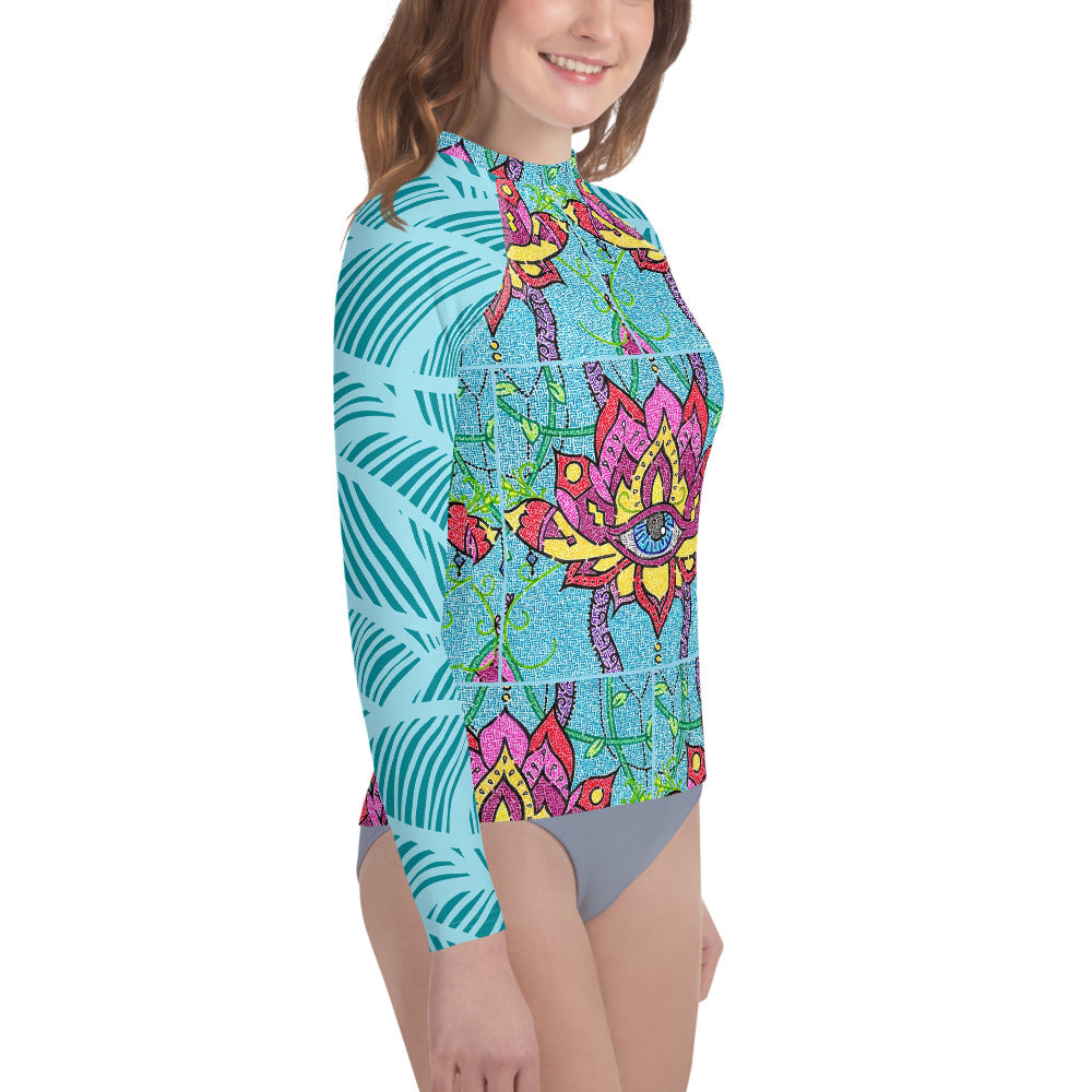 Mandala Maze Youth Rash Guard