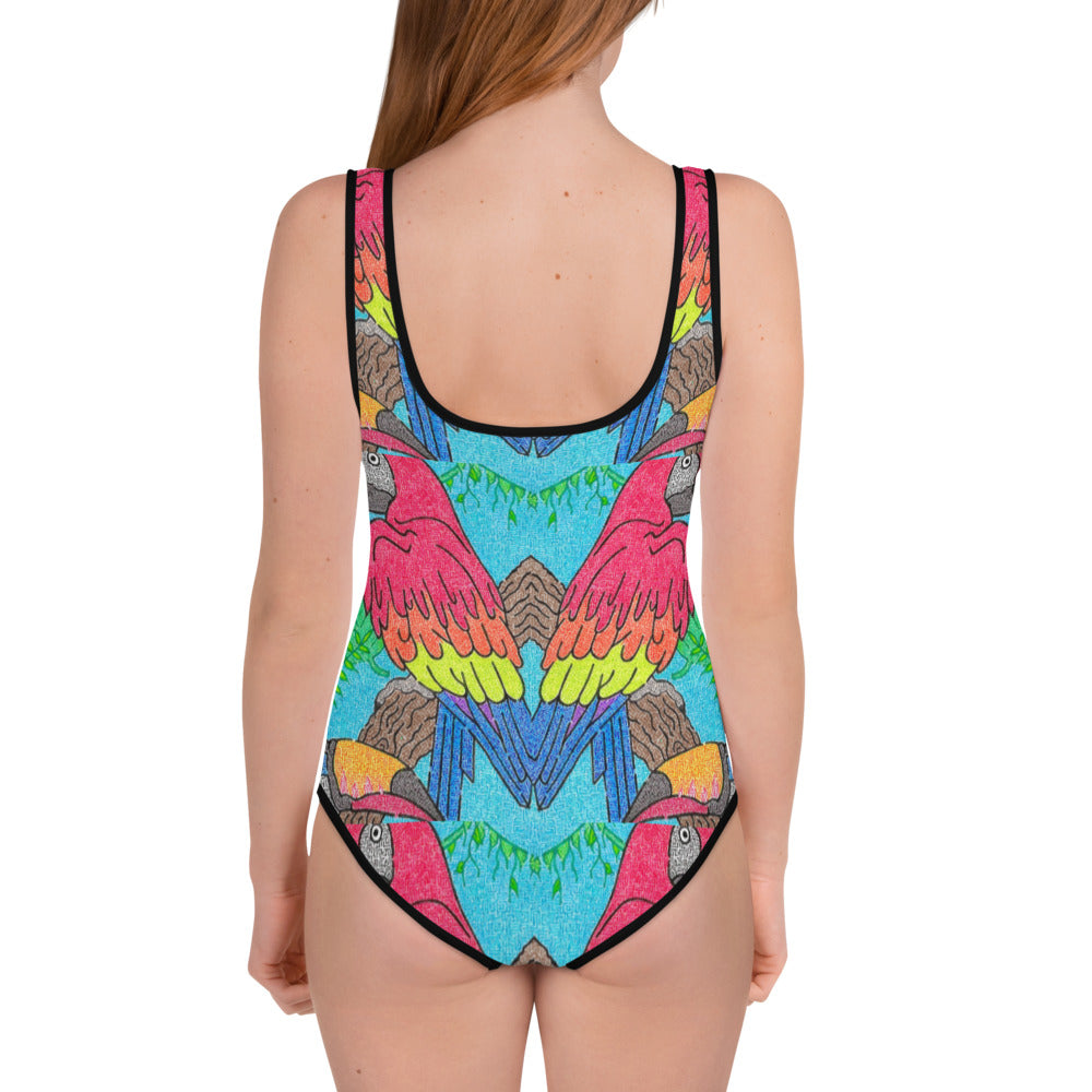 Parrot Maze Youth Swimsuit