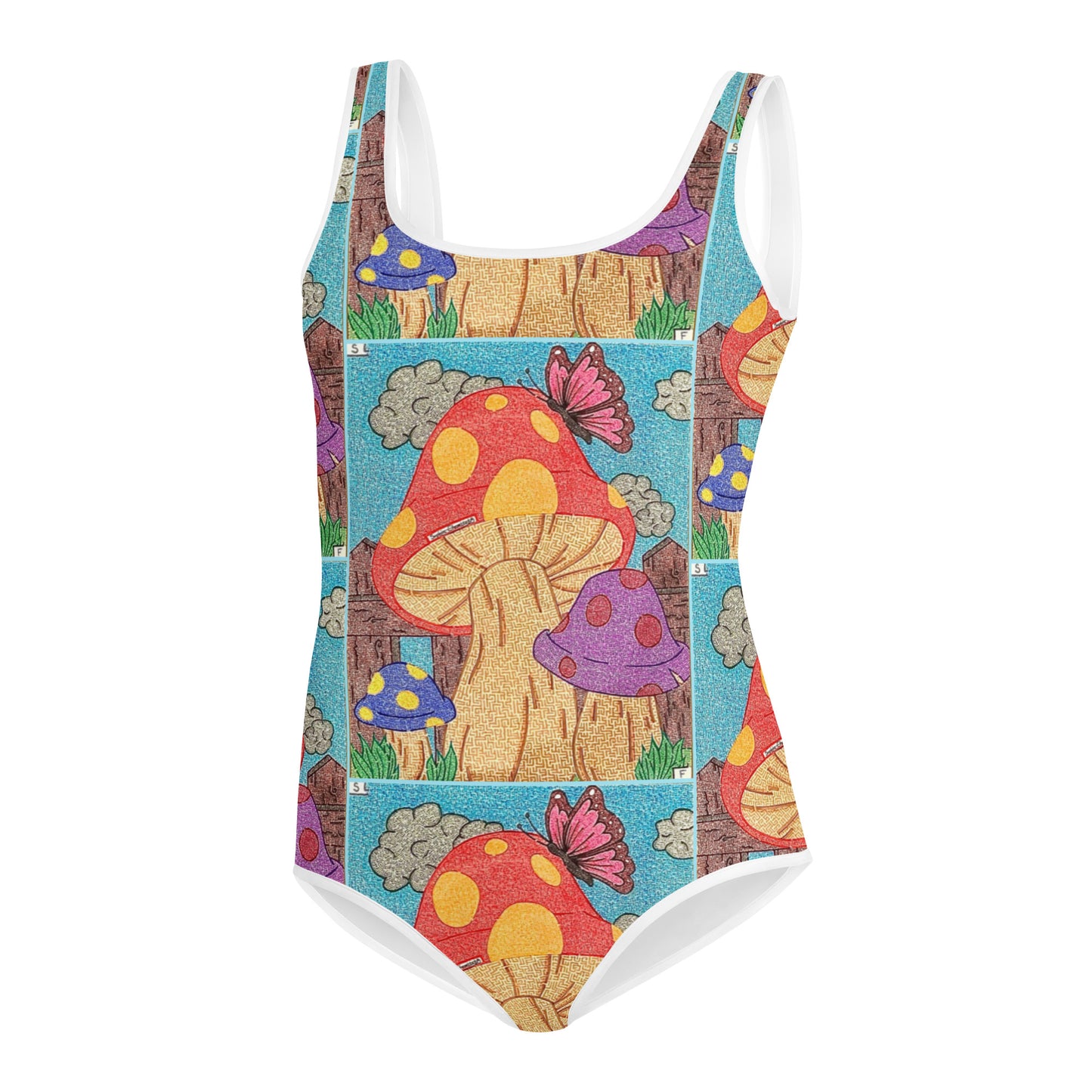 Mushrooms Maze Youth Swimsuit