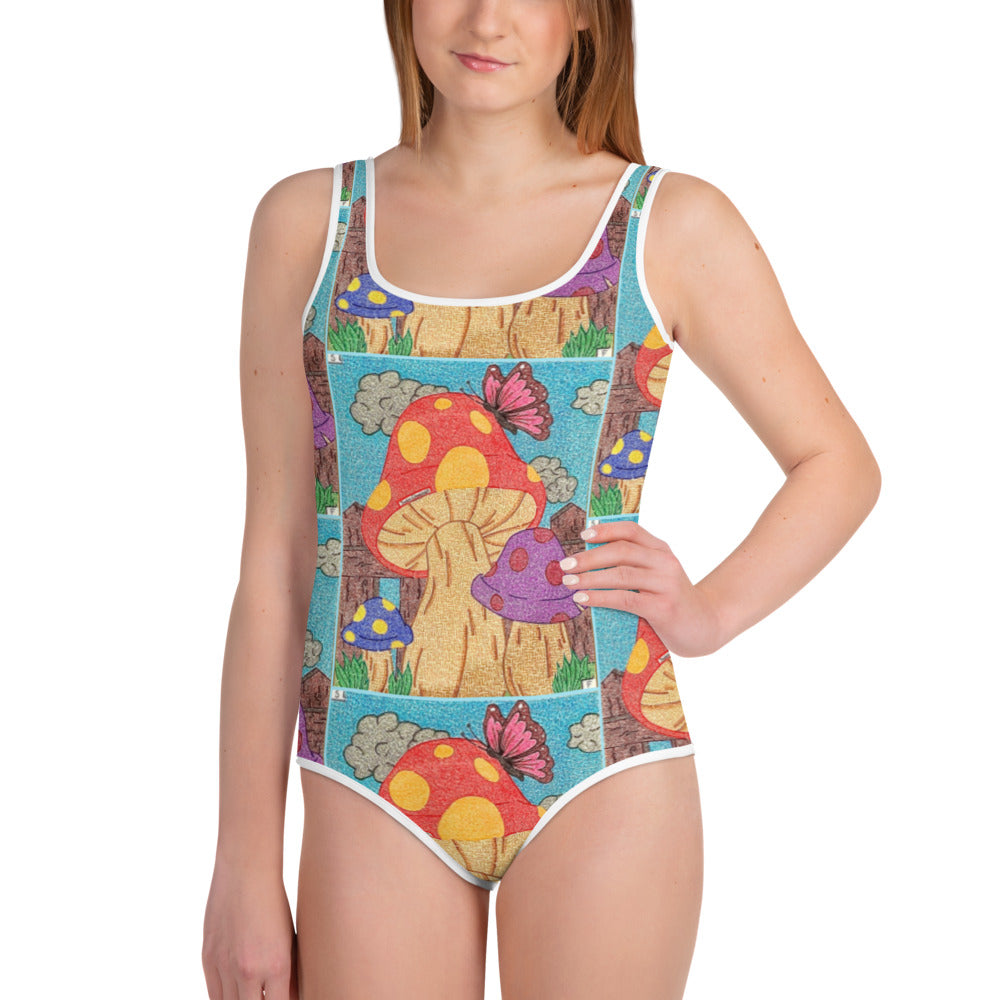Mushrooms Maze Youth Swimsuit
