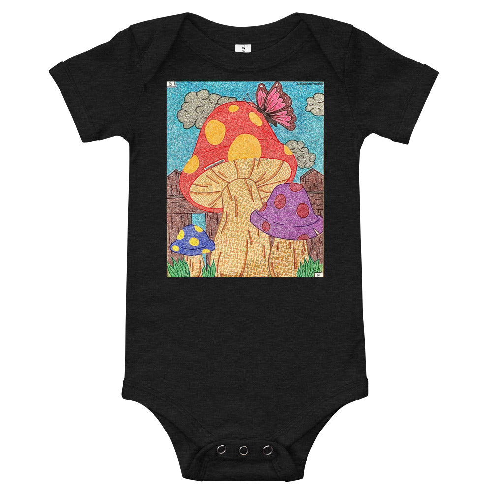 Mushrooms Maze Baby Bodysuit