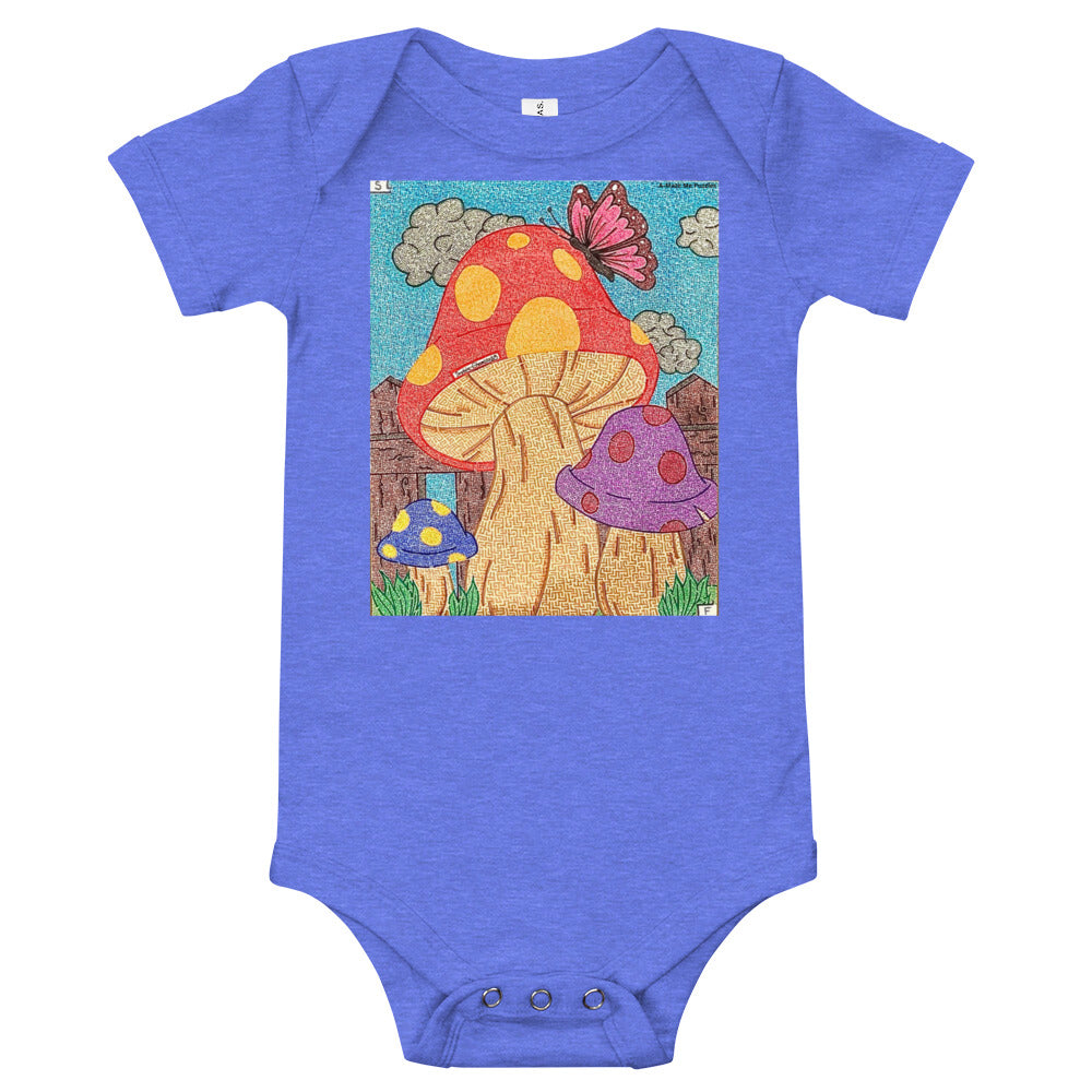 Mushrooms Maze Baby Bodysuit