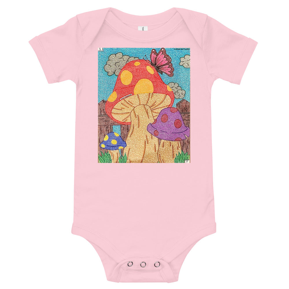 Mushrooms Maze Baby Bodysuit