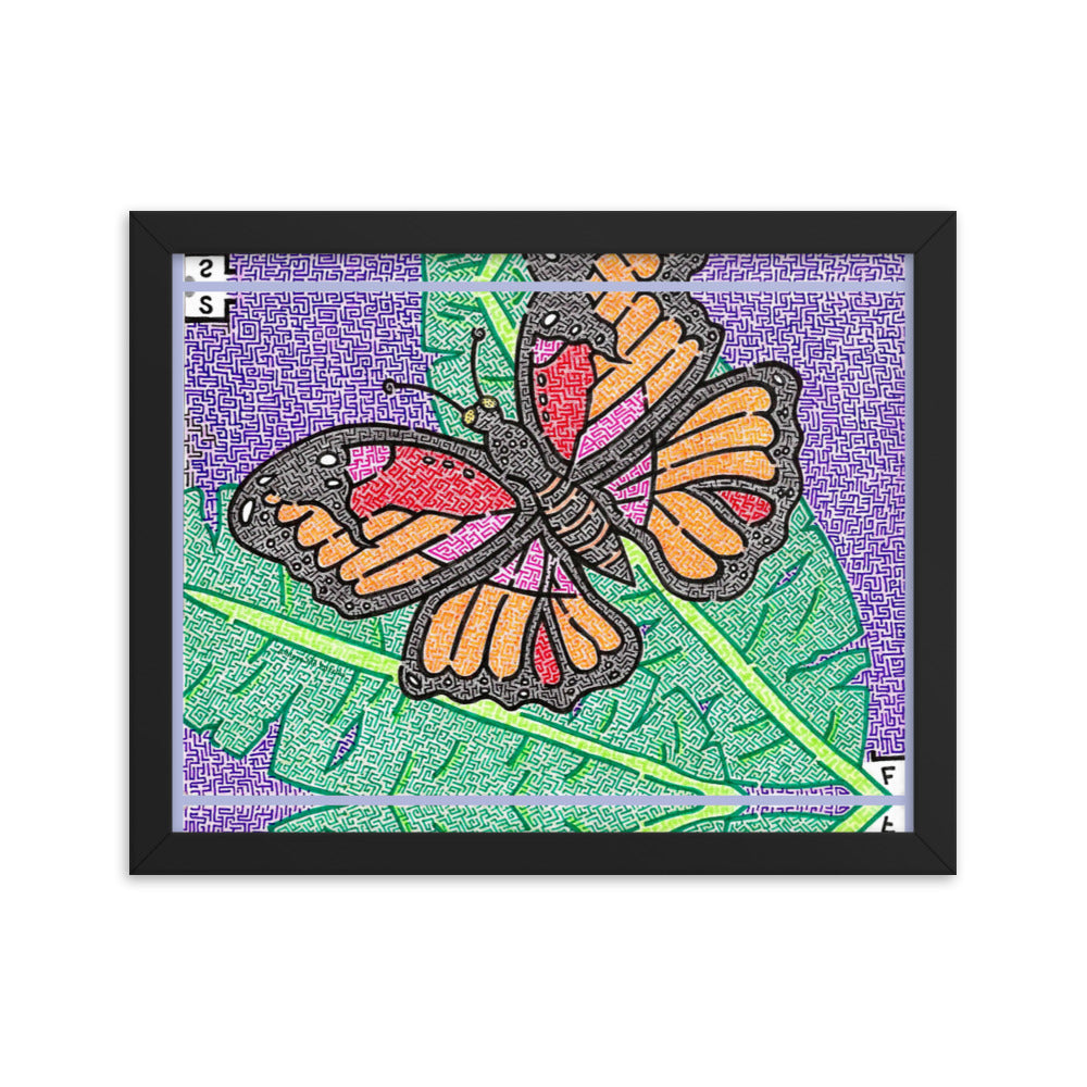 Butterfly Maze Framed Poster