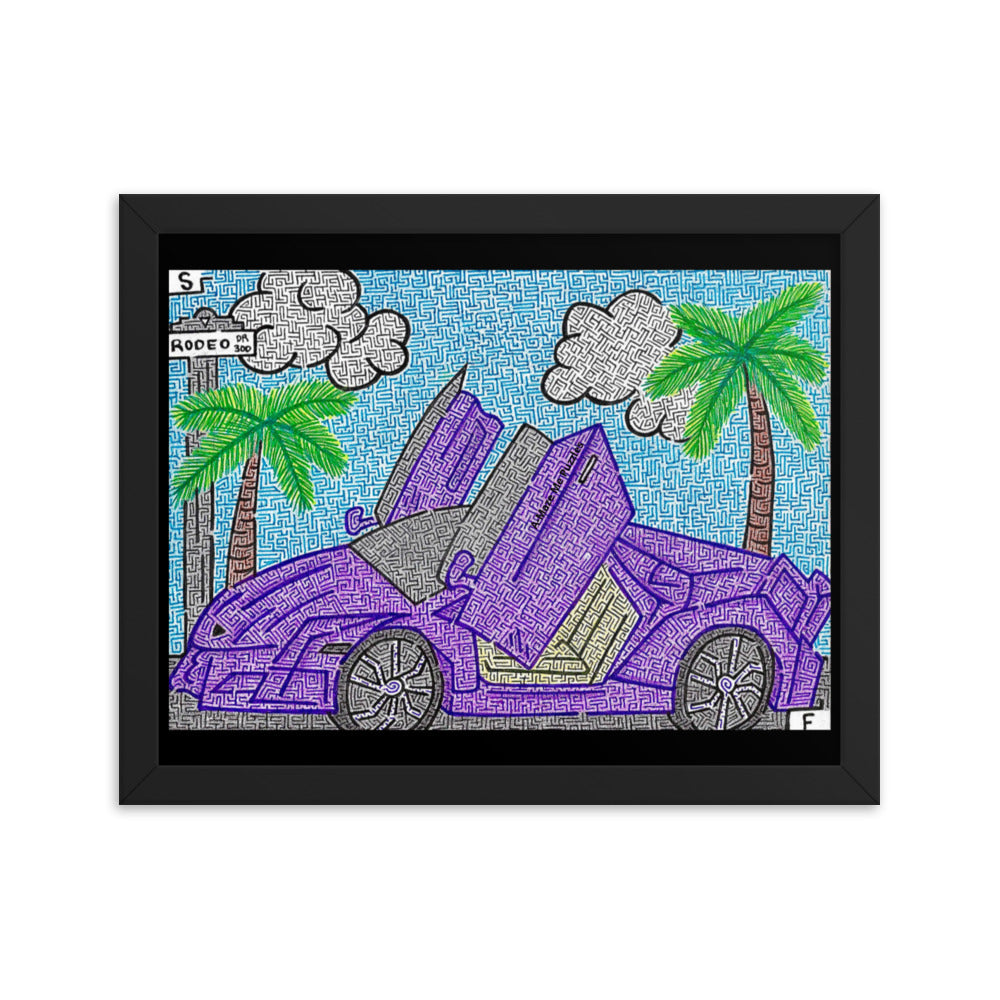 Lamborghini Maze Framed Poster