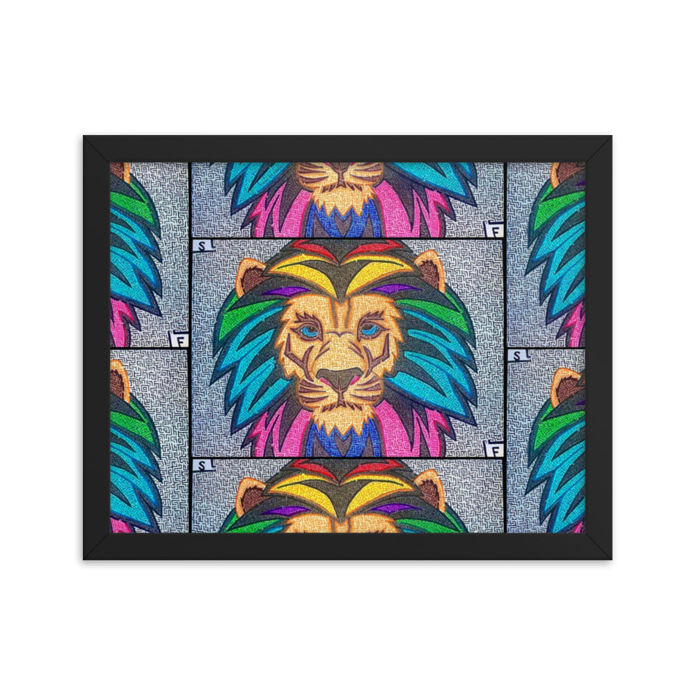 Lion Maze Framed Poster