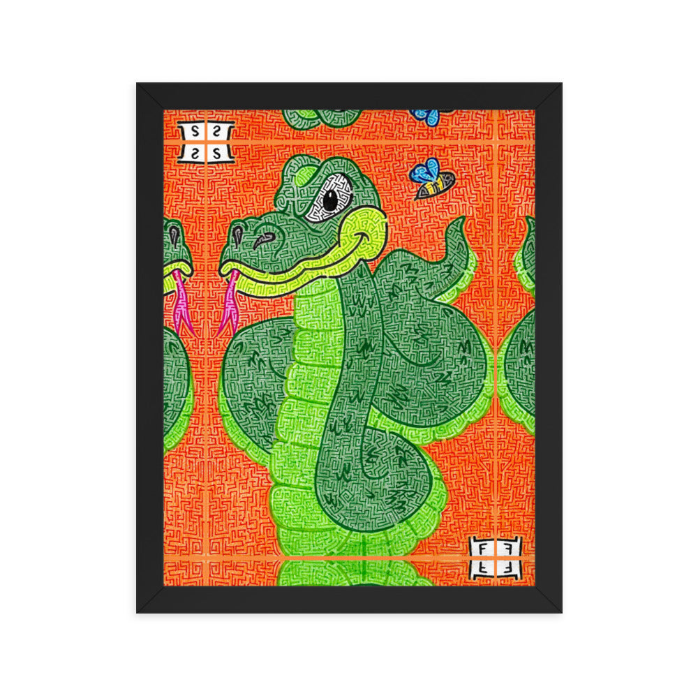 Snake Maze Framed Poster