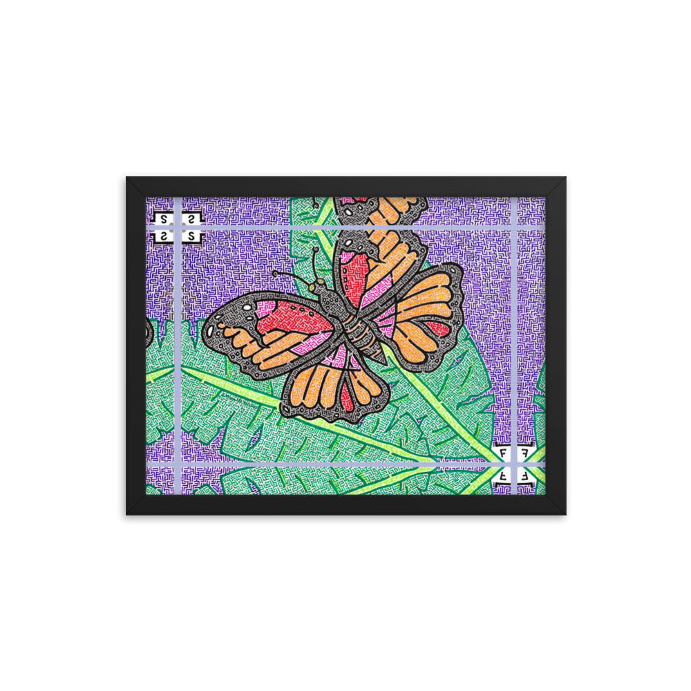 Butterfly Maze Framed Poster