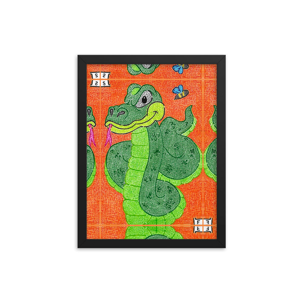 Snake Maze Framed Poster