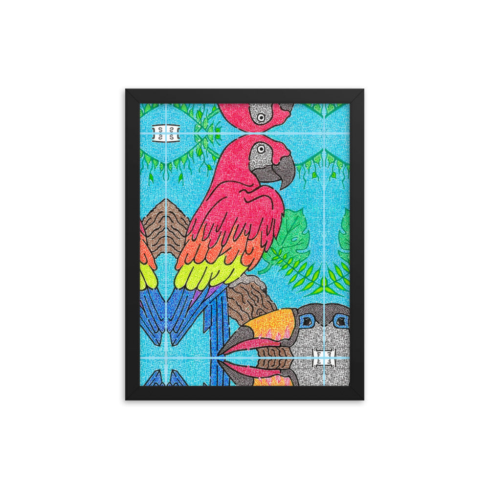 Parrot Maze Framed Poster