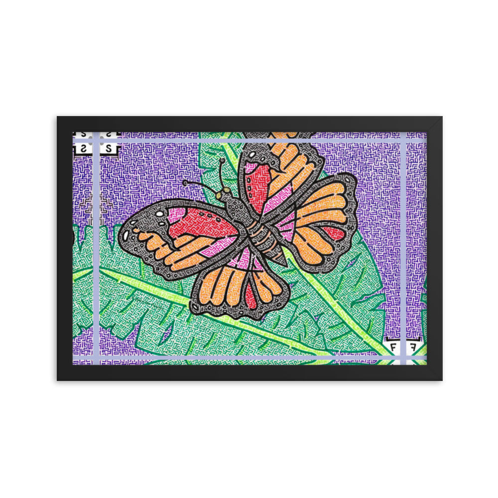 Butterfly Maze Framed Poster