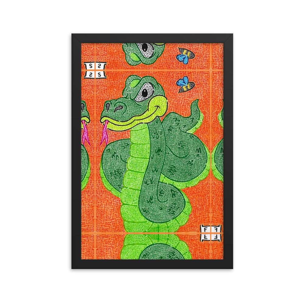 Snake Maze Framed Poster