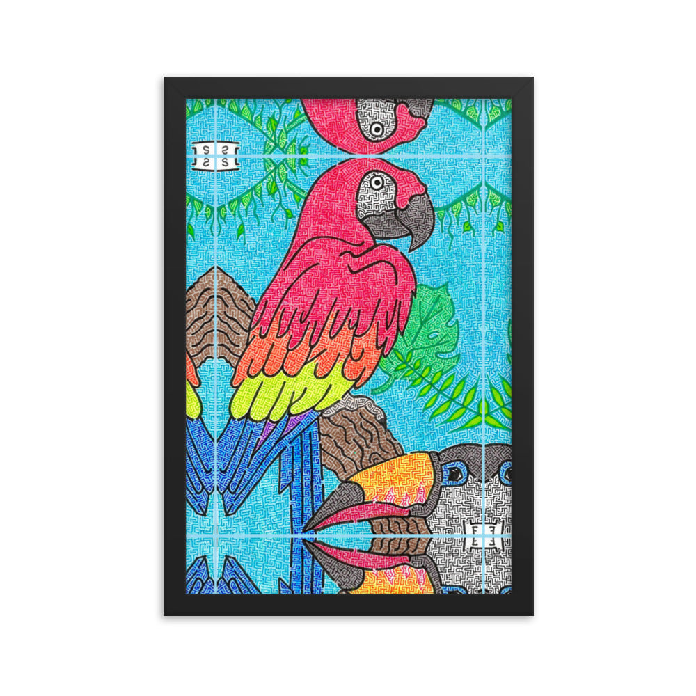 Parrot Maze Framed Poster