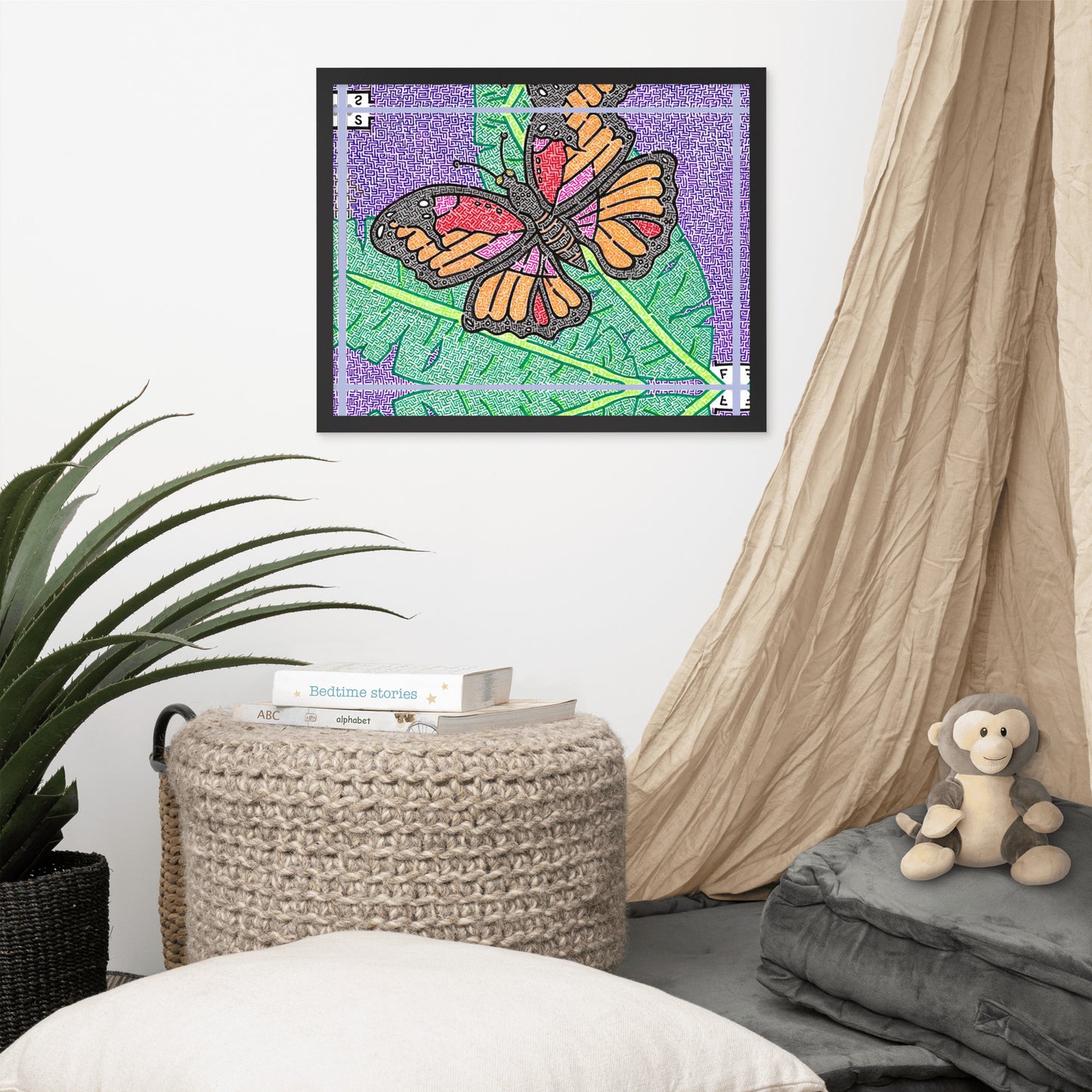 Butterfly Maze Framed Poster