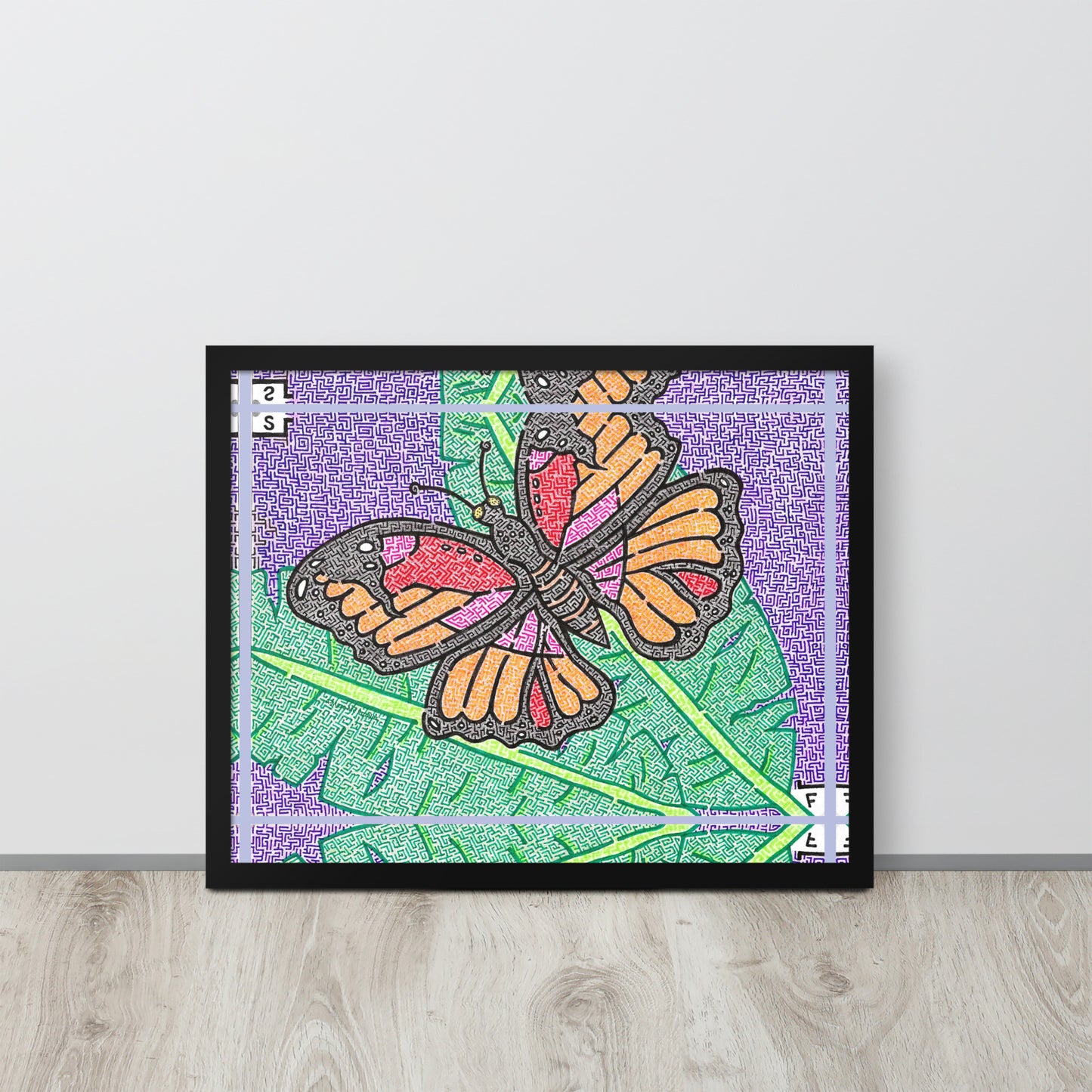 Butterfly Maze Framed Poster