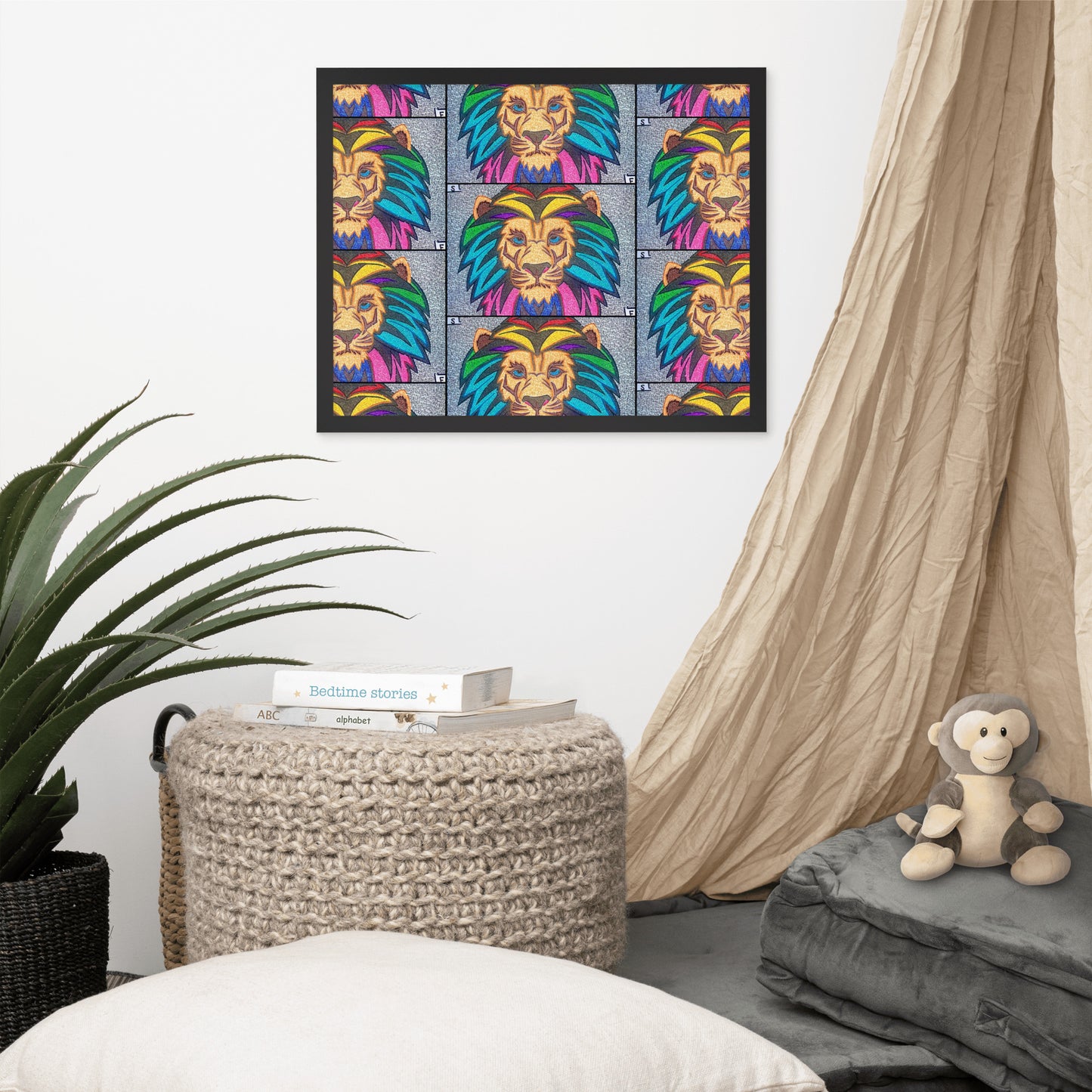 Lion Maze Framed Poster