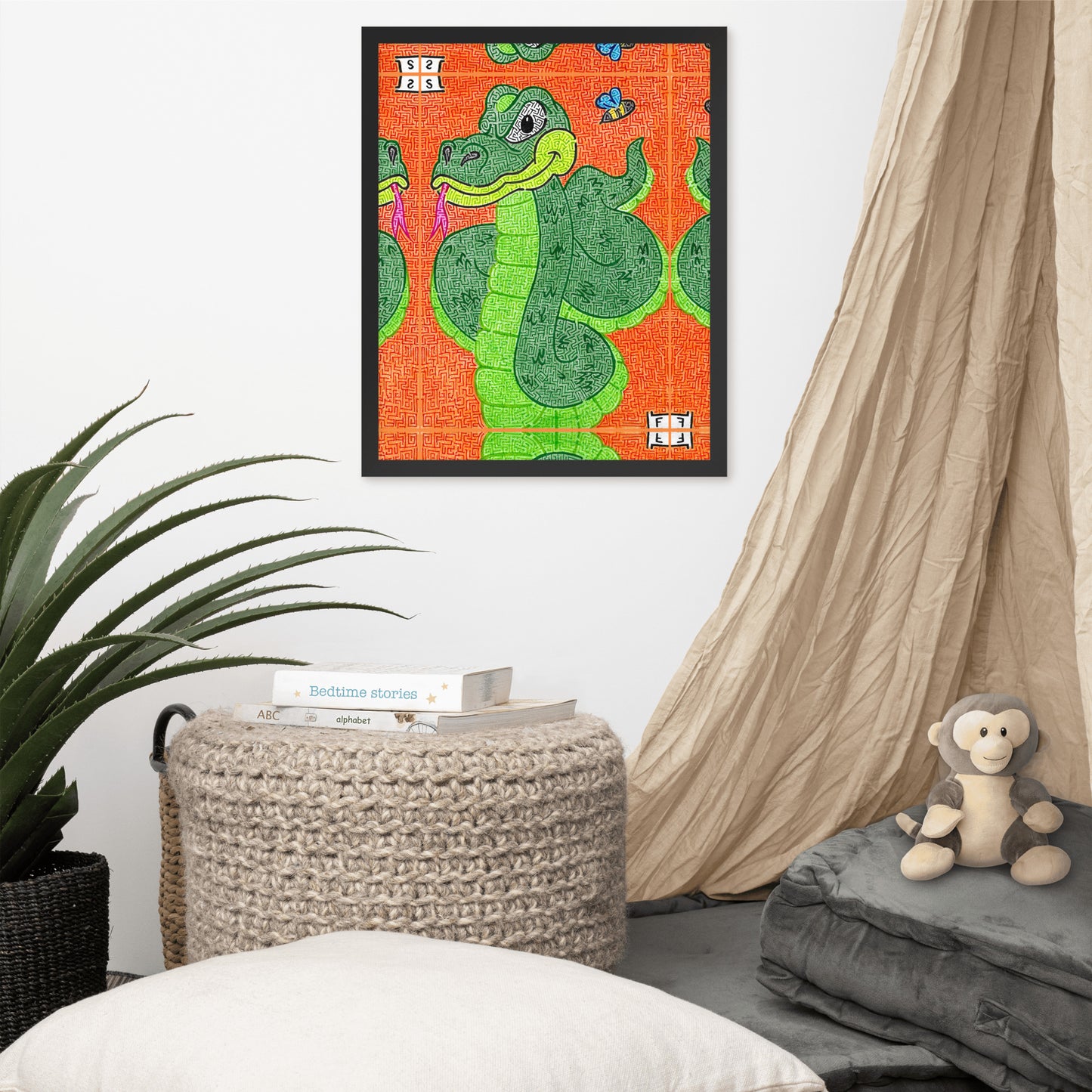 Snake Maze Framed Poster