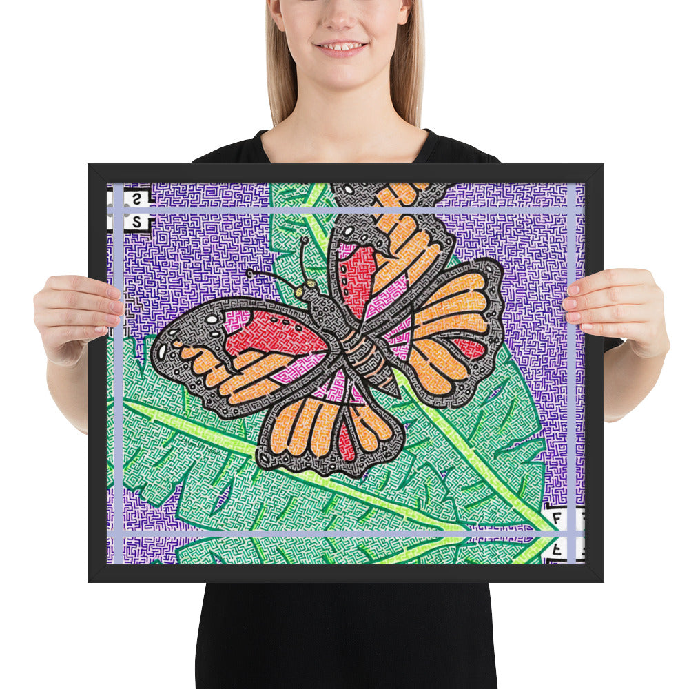 Butterfly Maze Framed Poster