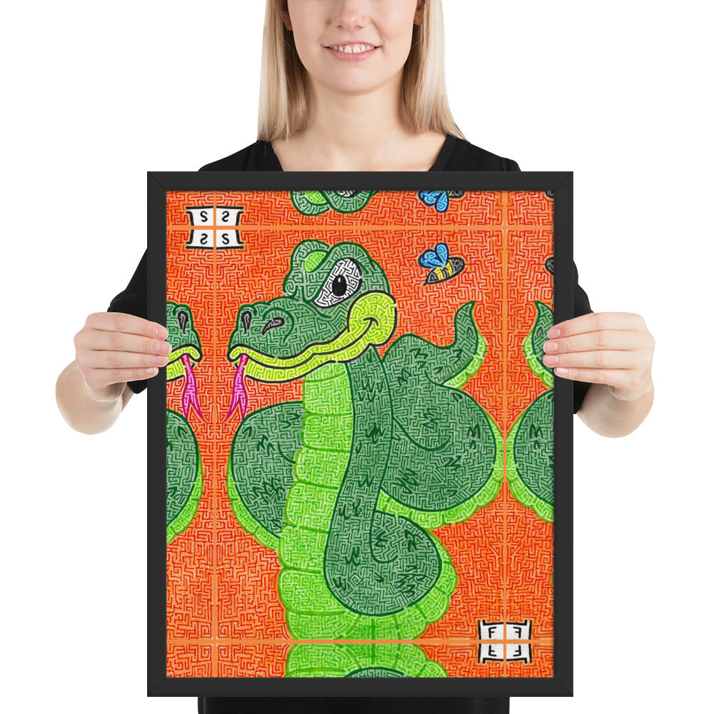 Snake Maze Framed Poster