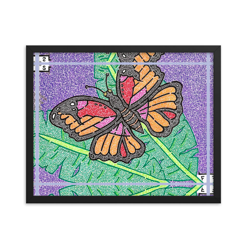 Butterfly Maze Framed Poster