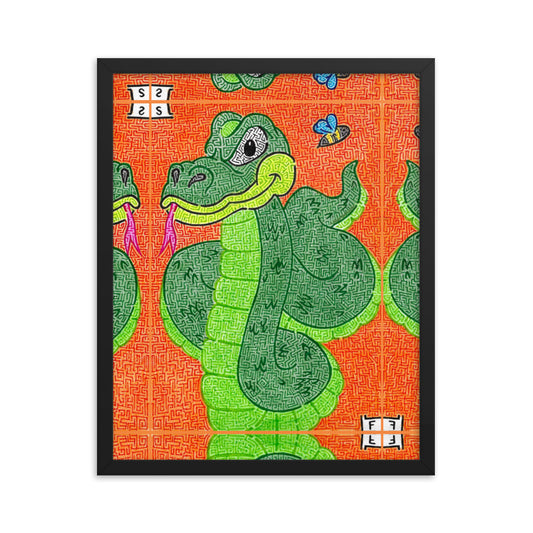 Snake Maze Framed Poster