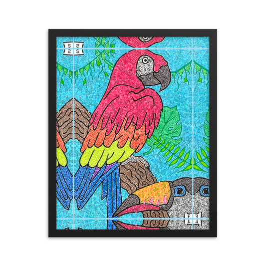 Parrot Maze Framed Poster