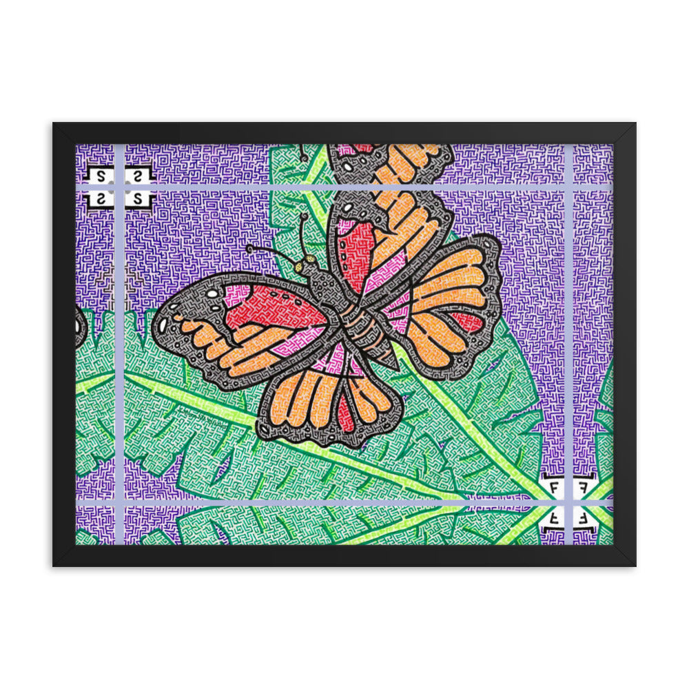 Butterfly Maze Framed Poster