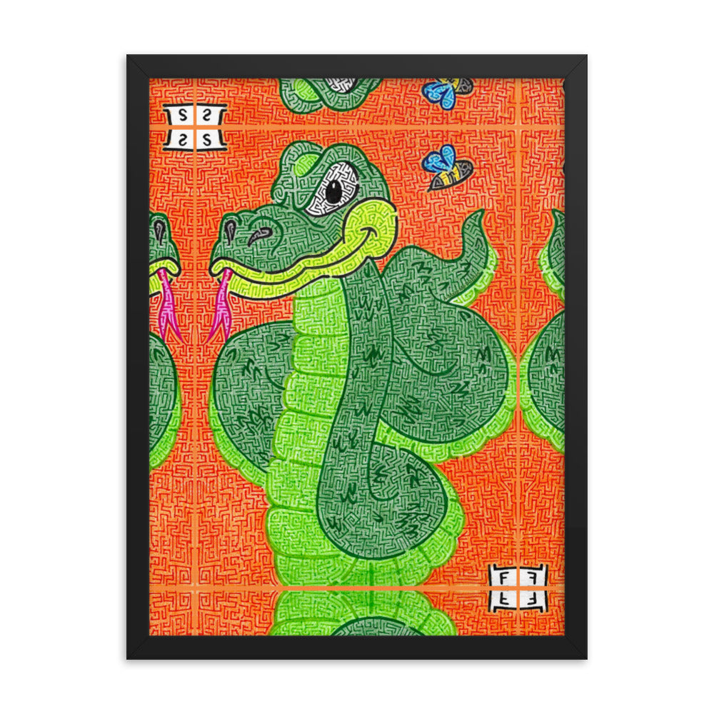 Snake Maze Framed Poster