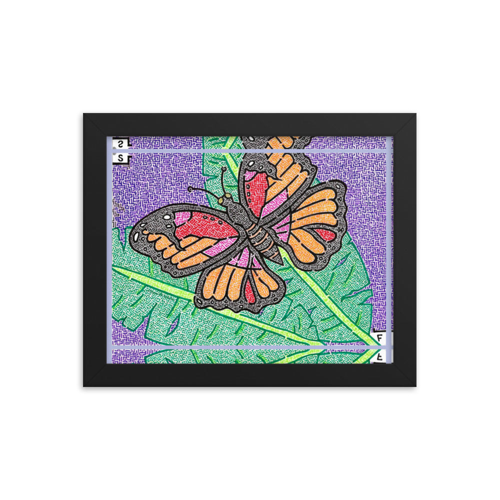 Butterfly Maze Framed Poster