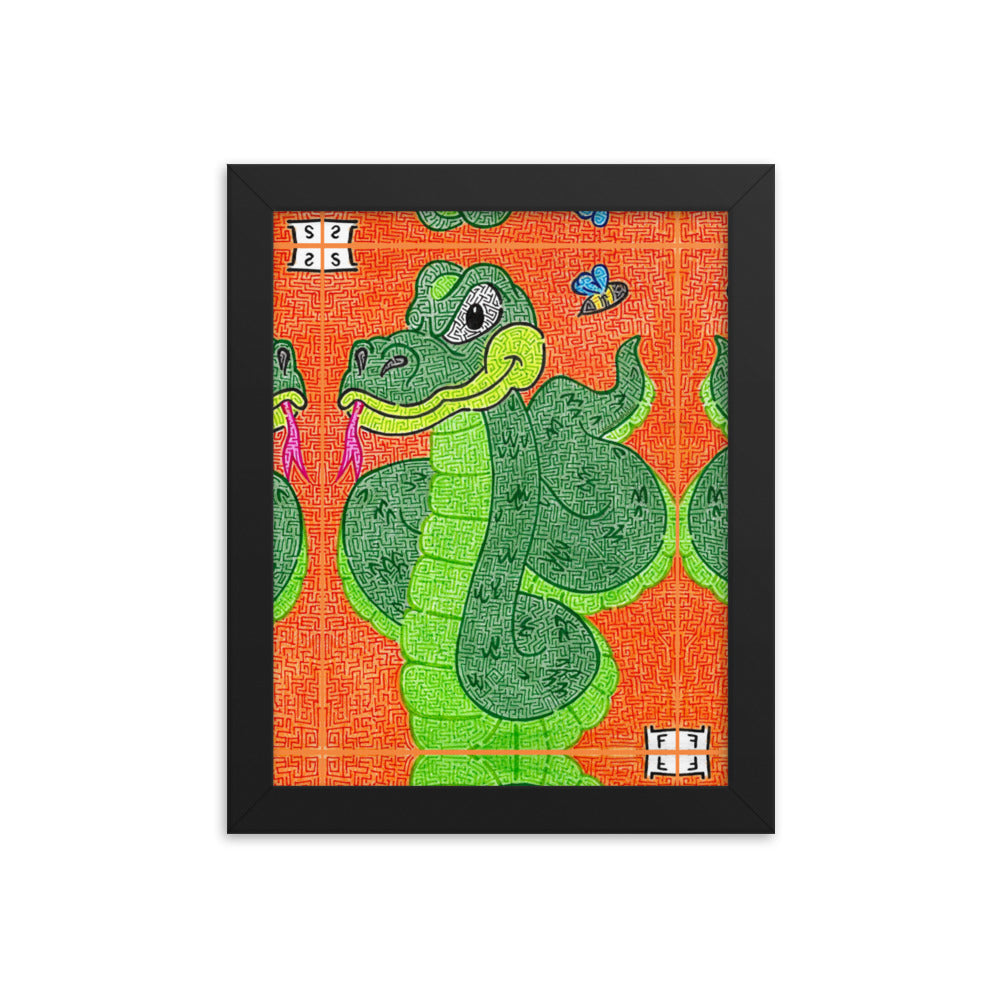 Snake Maze Framed Poster