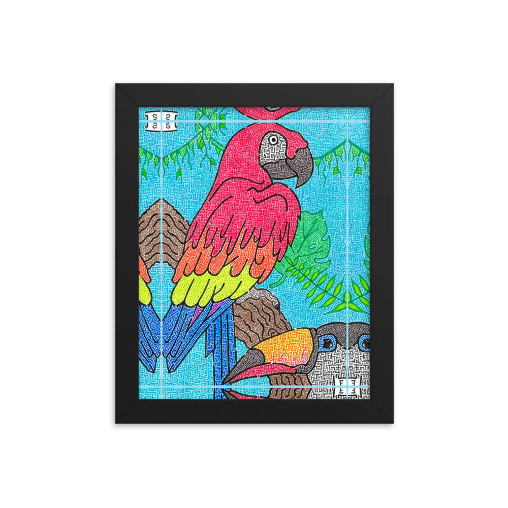 Parrot Maze Framed Poster