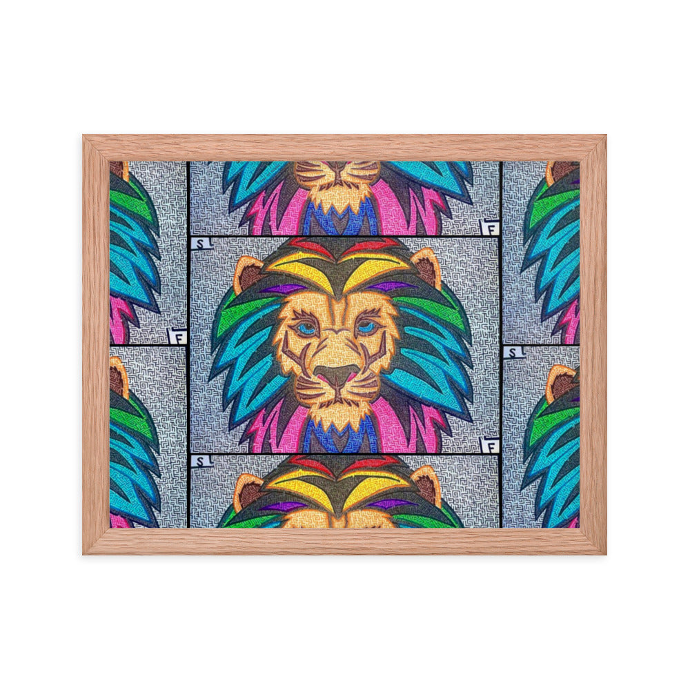 Lion Maze Framed Poster