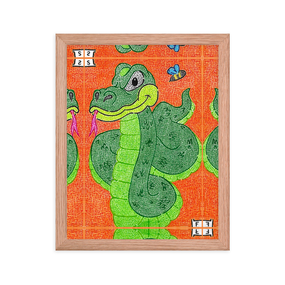 Snake Maze Framed Poster